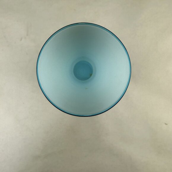 Vintage Blue Opaline Glass Bud Vase Made in Italy 9.5 Inch - Picture 5 of 9